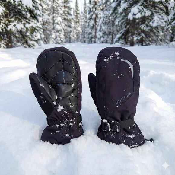 Spyder Ski Mittens | Men's XL | 3M Thinsulate Insulation | Black - Picture 2 of 4